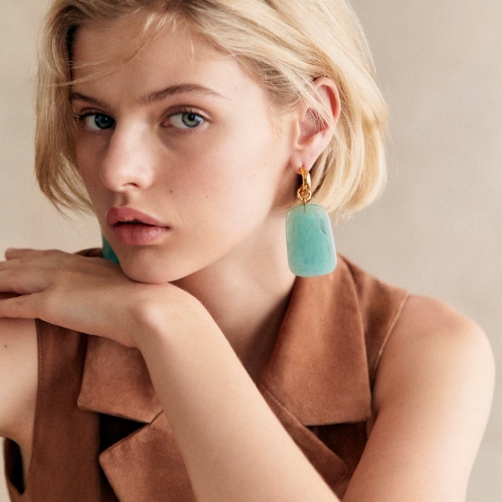 Sézane Joao Earrings in Mint